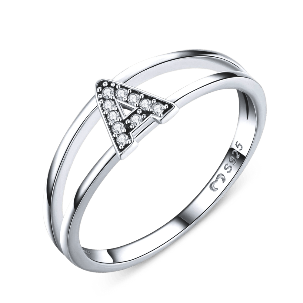 Anillo Iniciales Plateadas