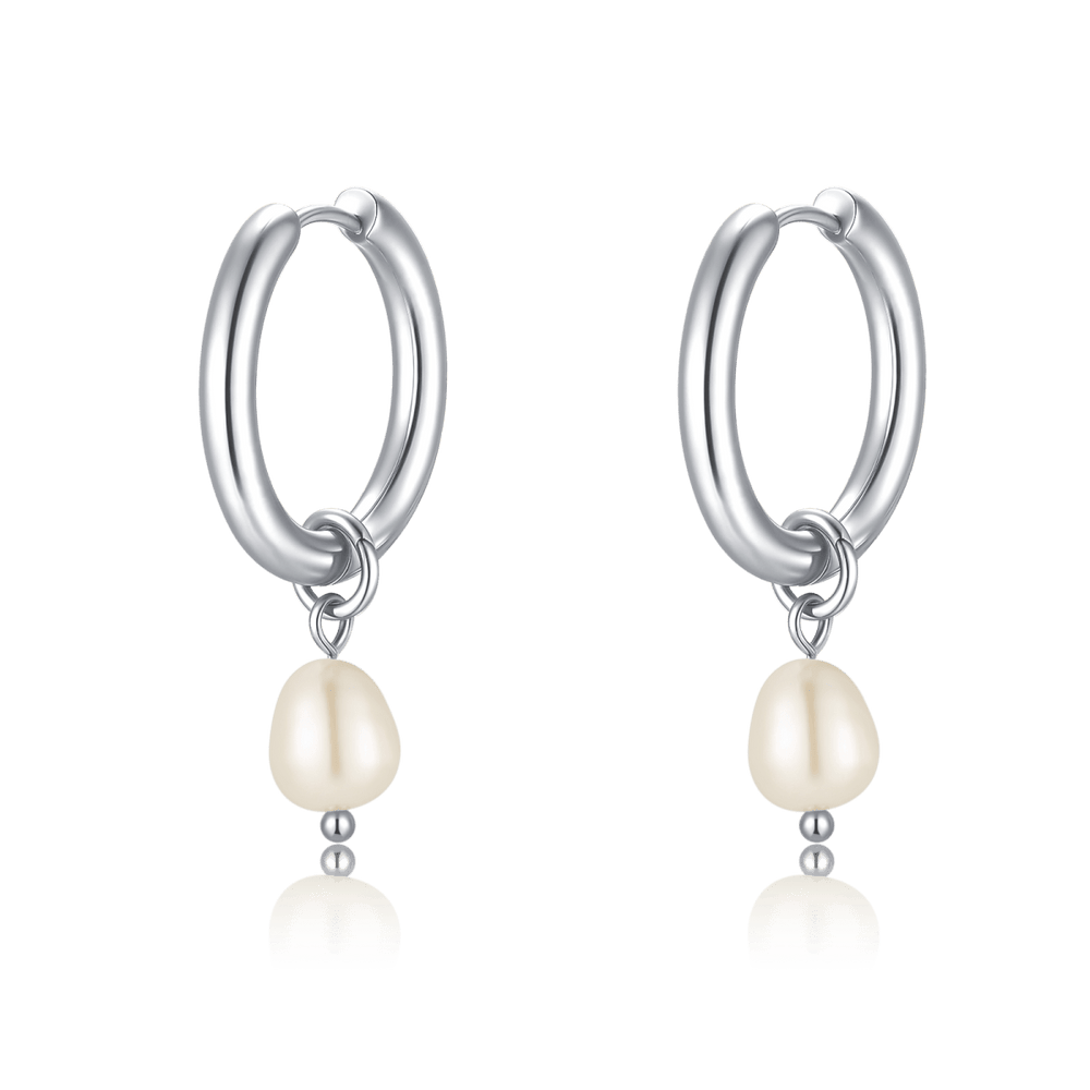 Perla Asimétrica Hoop Earrings