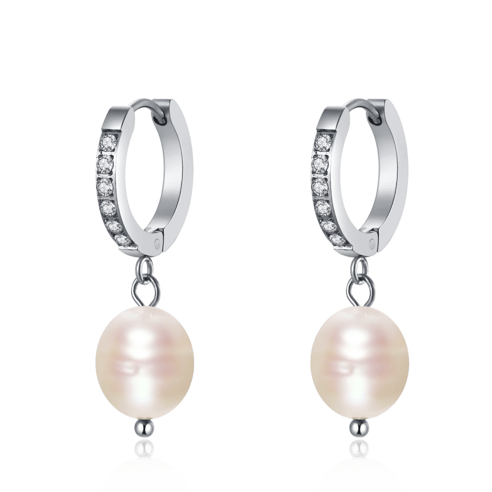 Perla Matices Hoop Earrings