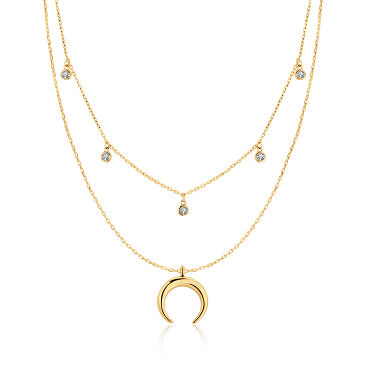 Collar Media Luna Circonita