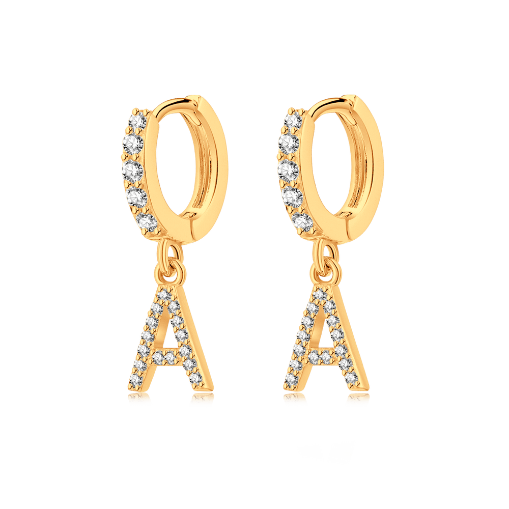 Initial Hoop Earrings