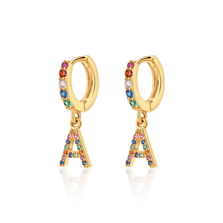 Pendientes Inicial Rainbow-Hoops