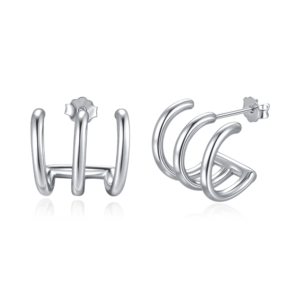 Triple Arcos Half-Hoop Earrings